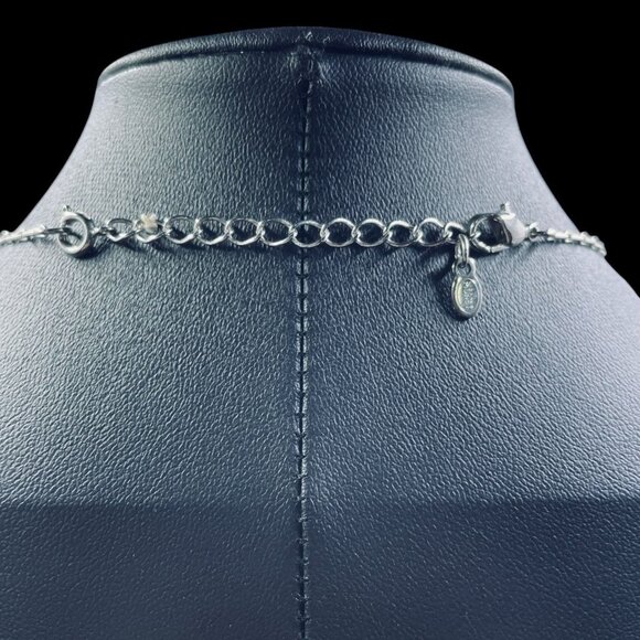 Monet Vintage Necklace Pink Orange Carved Glass Teardrop Pendant Statement - Picture 6 of 7